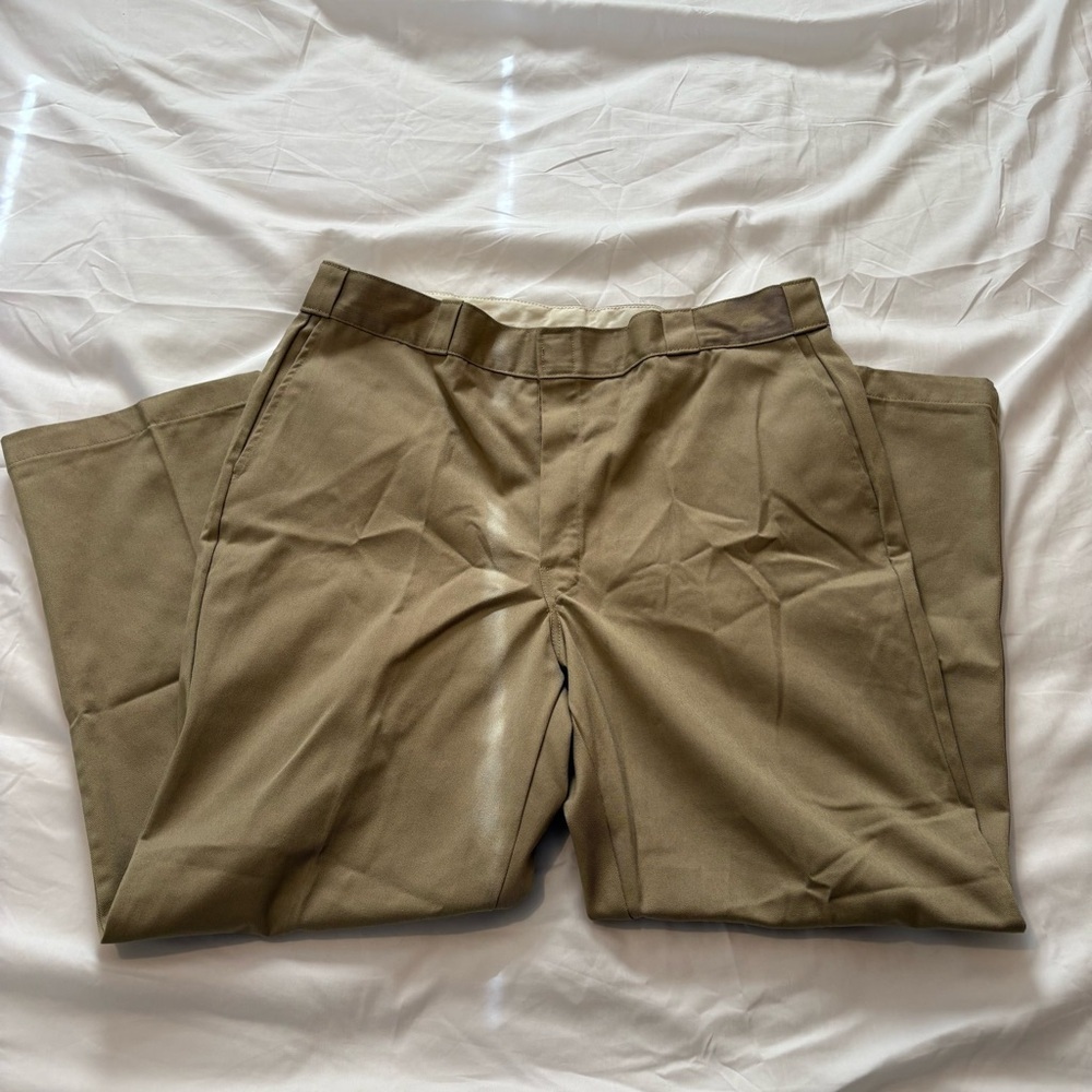 Dickies Original 874 Work Pants Khaki Wear Skater Flat Front Men’s 40X30 (39X29)